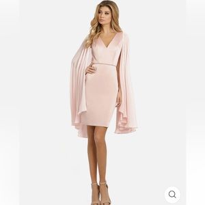 NWT Ieena by MacDuggal pink cape sleeve gown